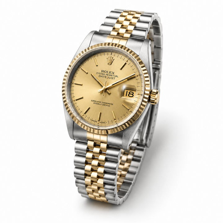 Rolex Datejust 36mm Automatic Men's Two-Tone 18K Yellow Gold & Stainless Steel Watch 16233 Champagne Dial