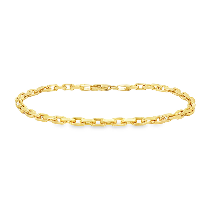 14K Yellow Gold Diamond-Cut Anchor Bracelet – 8"