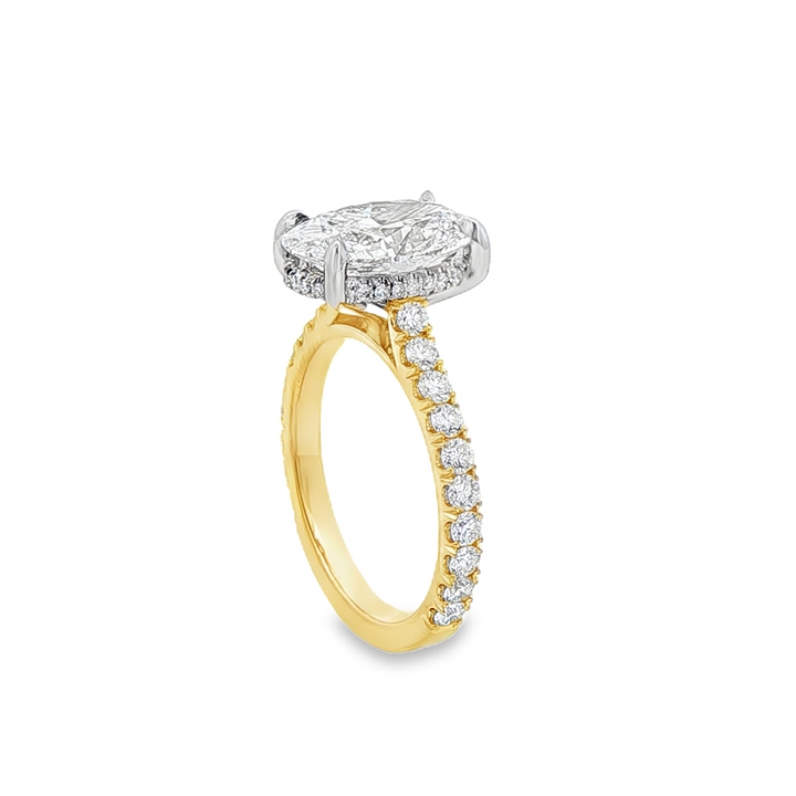 18K Yellow Gold & Platinum Lab-Grown Diamond Semi-Mount Engagement Ring – 0.67 CTW