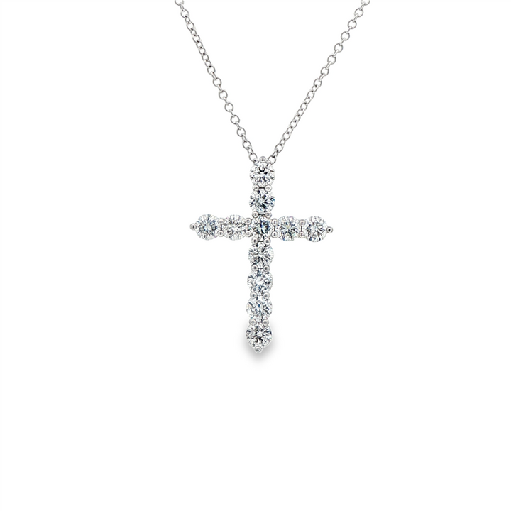 14K White Gold Lab Diamond Cross Pendant – 0.93ctw.