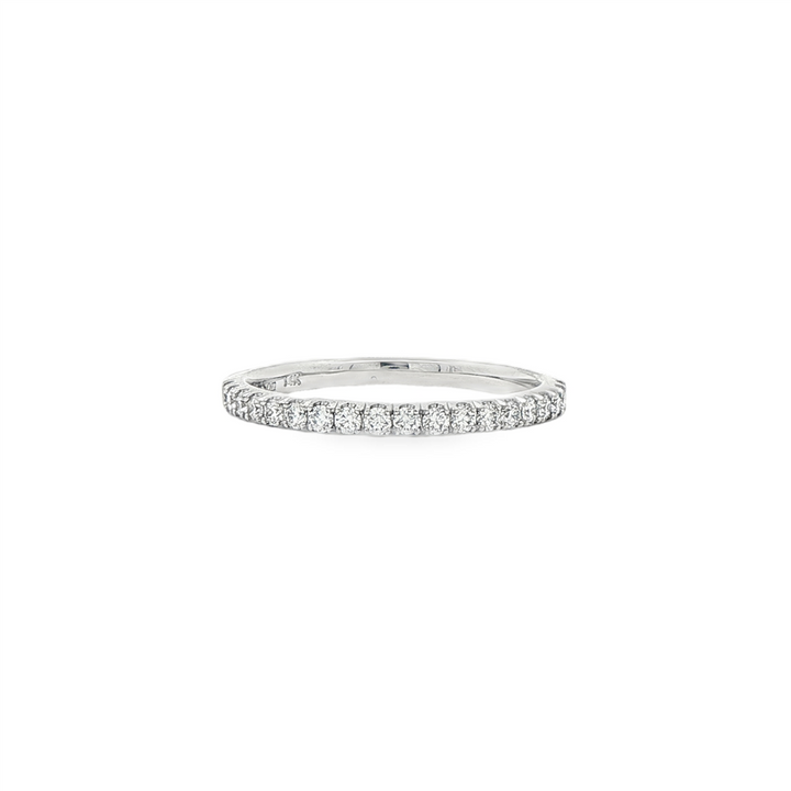14K White Gold Natural Diamond Half Eternity Band – 1.9mm, Size 6.5, approx. 0.27 CTW, 1.8g