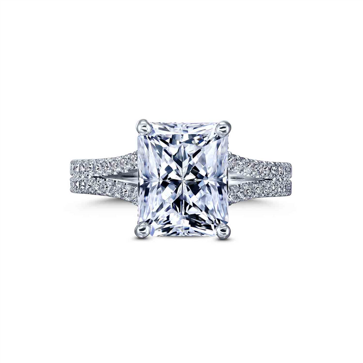 18K White Gold Double Shank Semi-Mount Engagement Ring 0.40ctw.