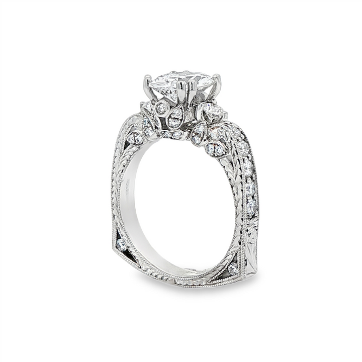 Platinum “Eden” Diamond Semi-Mount Engagement Ring – 0.75ctw.