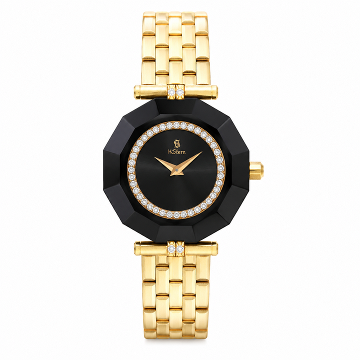 18K Yellow Gold H. Stern Ladies Dress Watch with Diamond Bezel