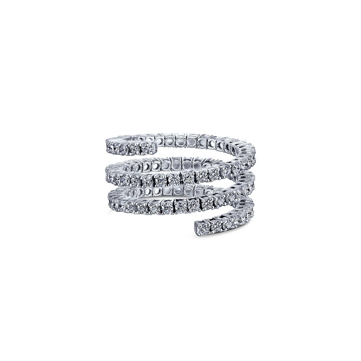 18K White Gold Spiral Eternity Ring 1.89ctw.