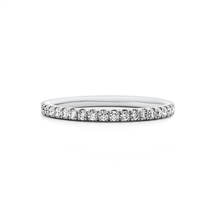 14K White Gold Natural Diamond Half Eternity Band – 1.8mm, Size 6.5, approx. 0.26 CTW, 1.7g