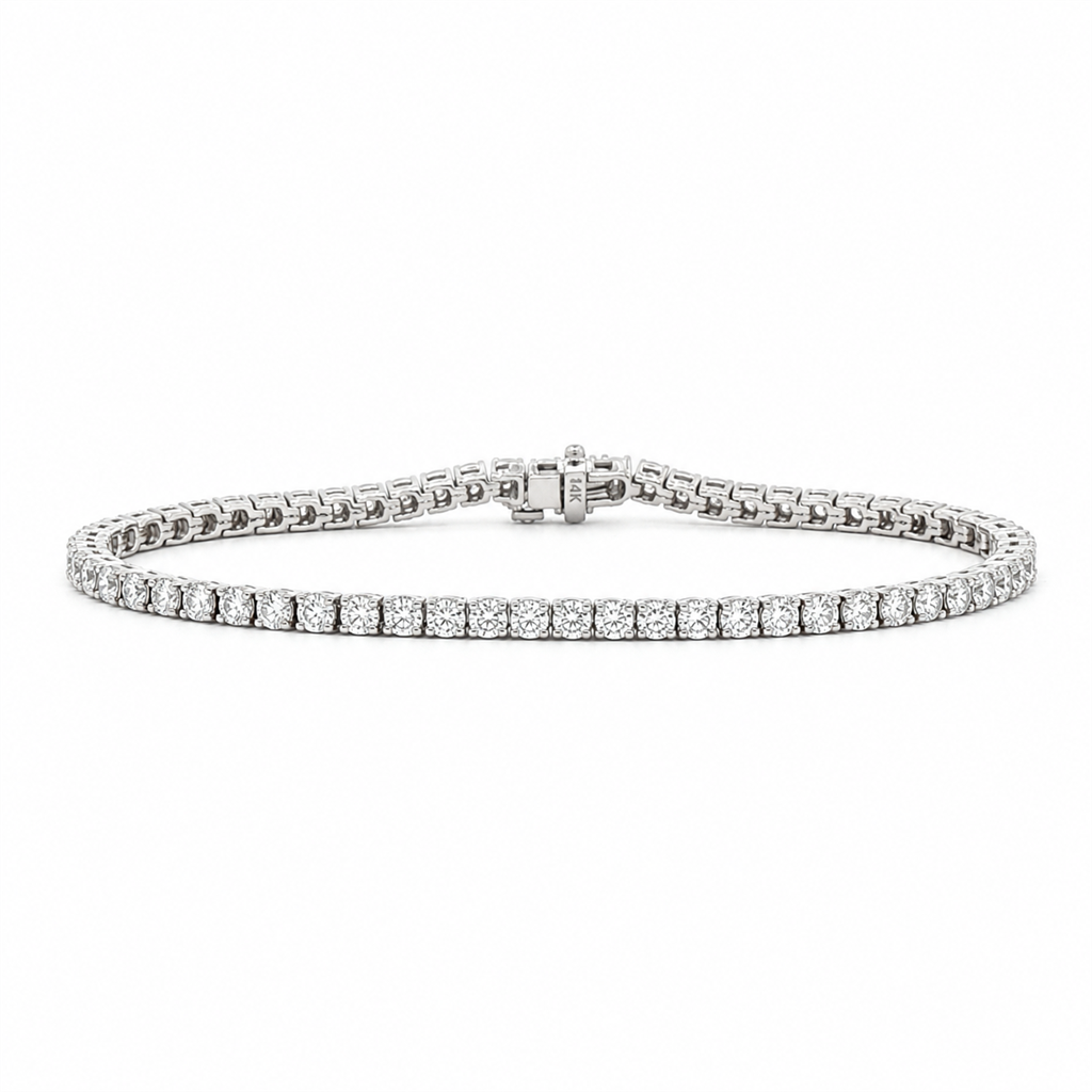 14K White Gold 3.58ctw Lab Grown Diamond Tennis Bracelet