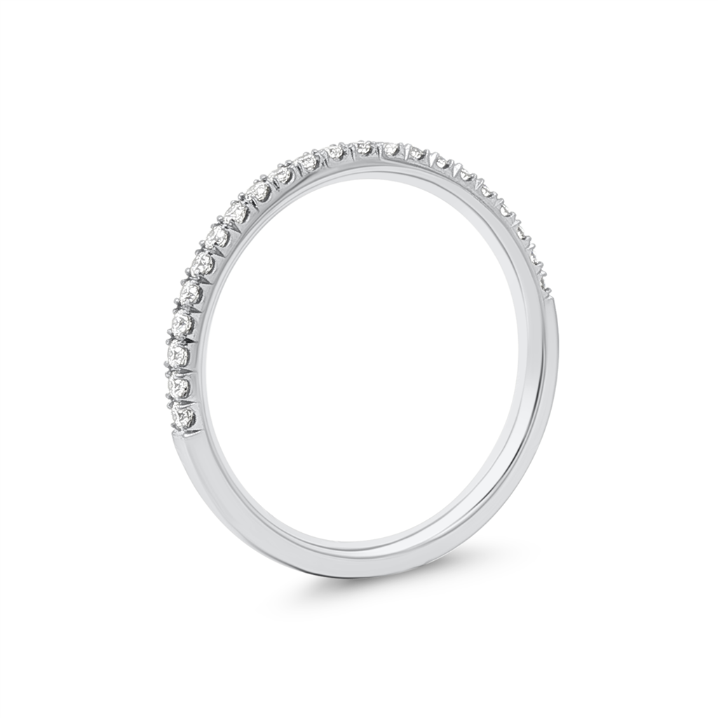 14K White Gold Natural Diamond Band – 1.8mm, Size 6.5, approx. 0.21 CTW, 1.7g