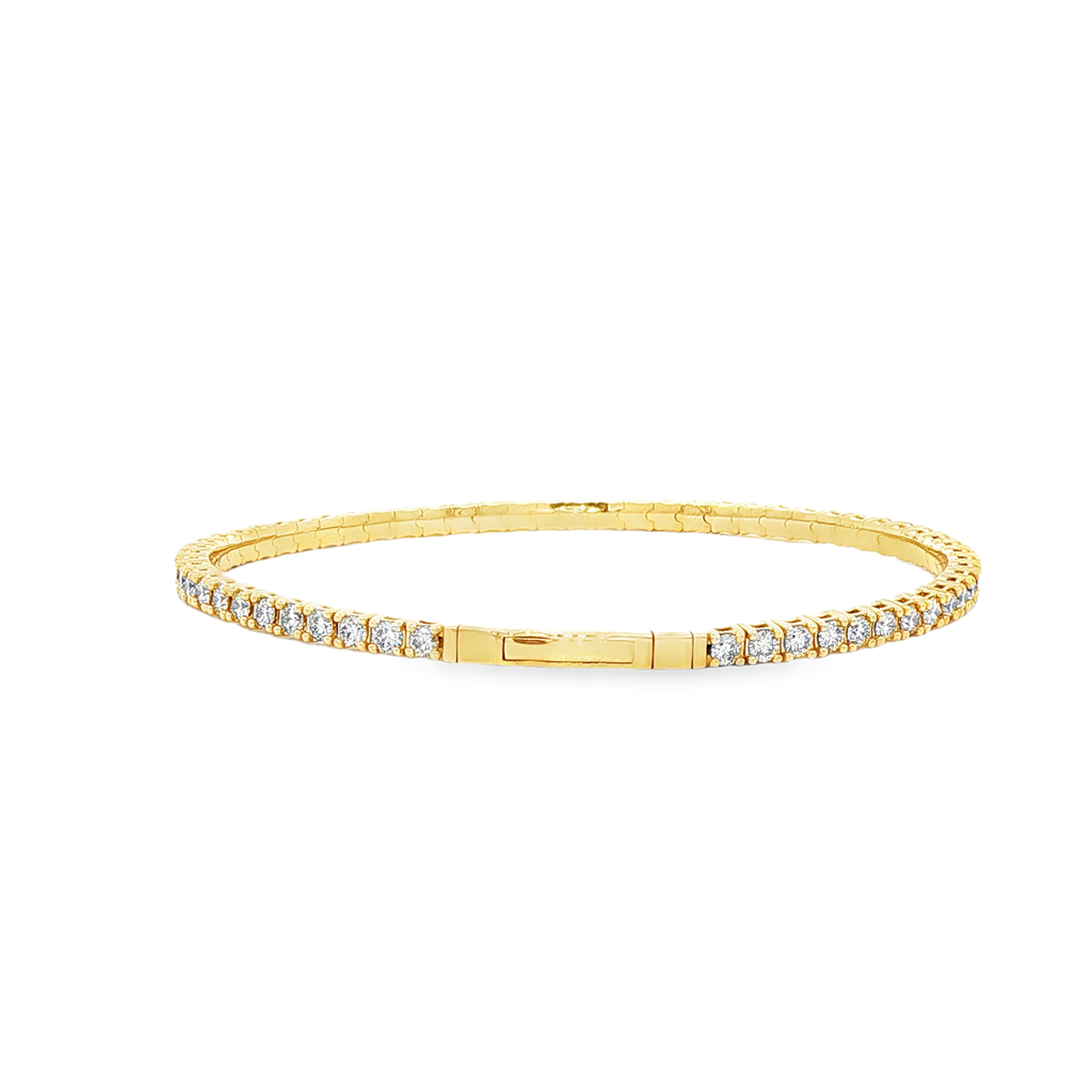 14K Yellow Diamond Flexi Bangle – 2.8mm, 2.60ctw, 8.4g