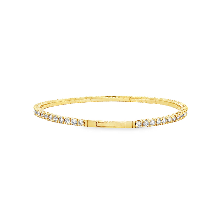 14K Yellow Diamond Flexi Bangle – 2.8mm, 2.60ctw, 8.4g