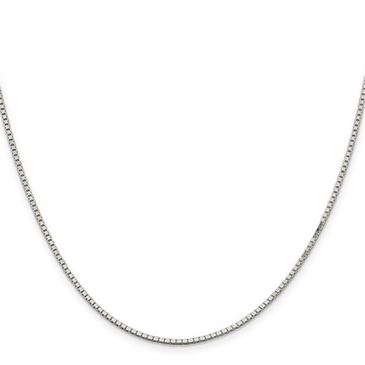 Sterling Silver Box Chain Necklace – 1.5mm, 24"