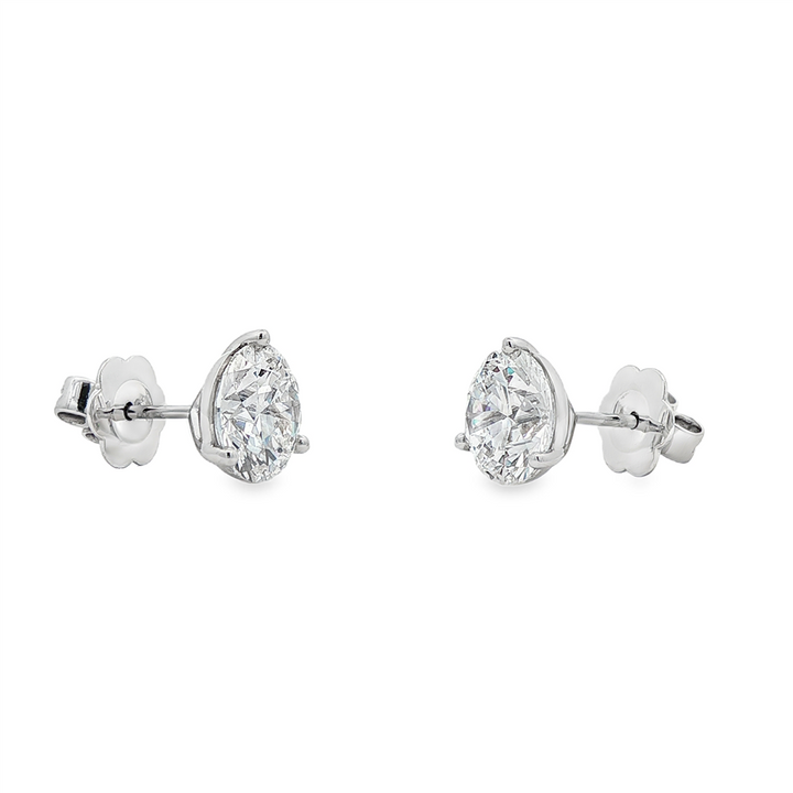14K White Gold Lab Grown Diamond Stud Earrings – 4.10ctw.