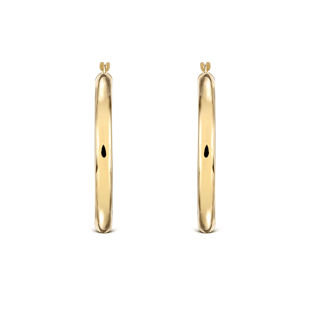 14K Yellow Gold Light Hoop Earrings (4x30mm)