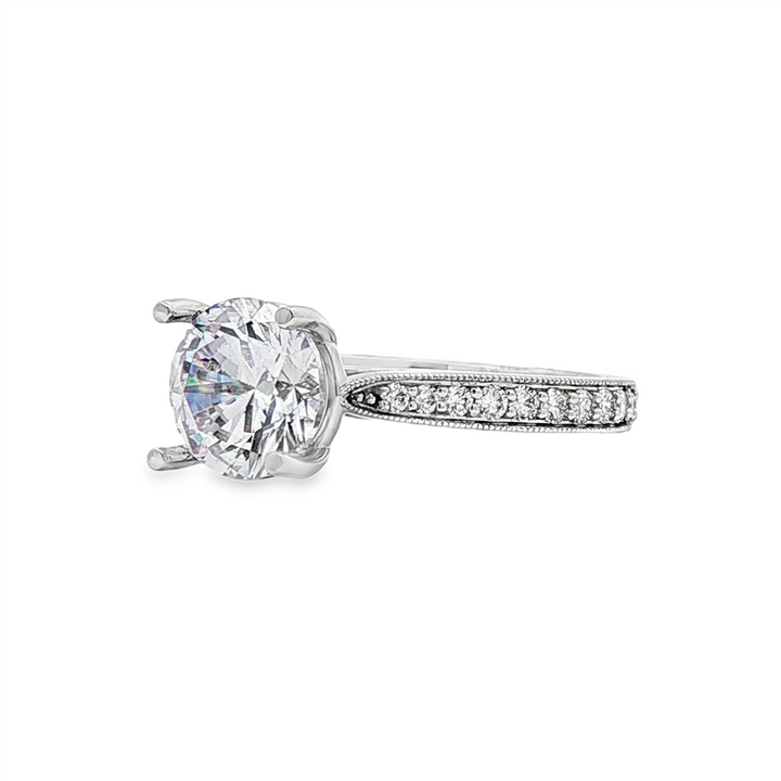 14K White Gold Lab-Grown Diamond Semi-Mount Engagement Ring – 0.29ctw.