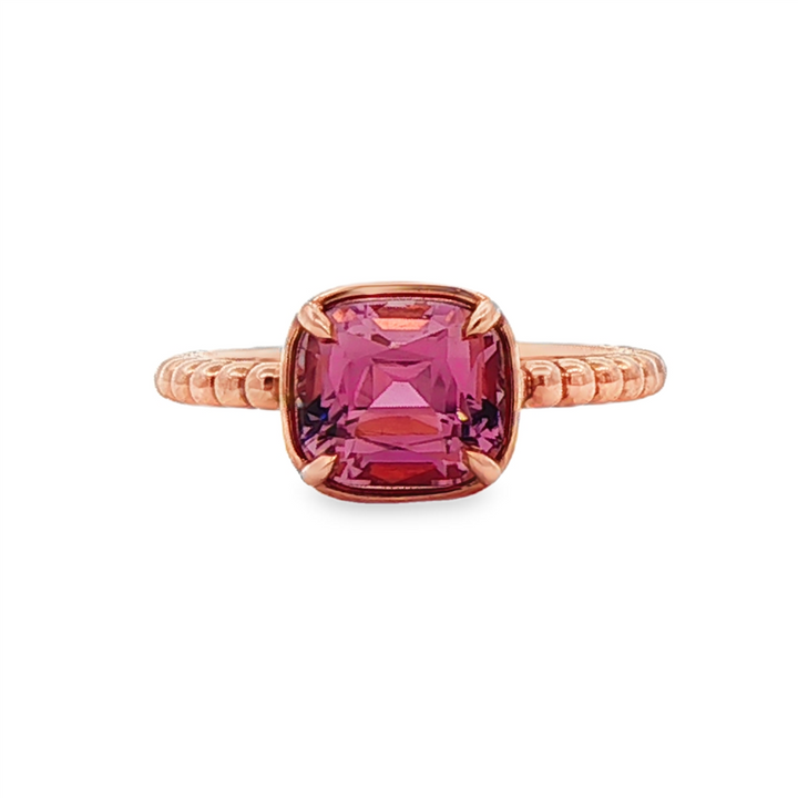 14K Rose Gold Pink Tourmaline Bezel Ring – 2.03ct