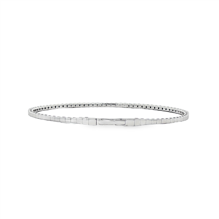 14K White Gold Stud Half Flexi Diamond Bracelet – 0.35ctw.