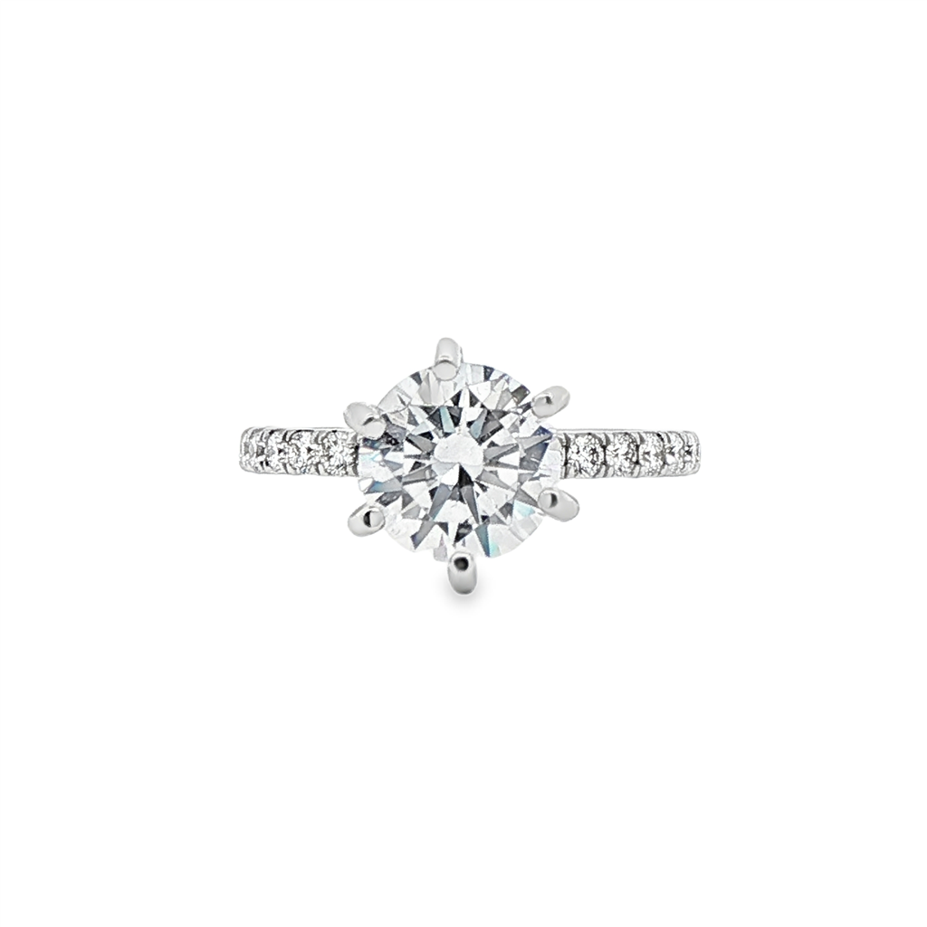 14K White Gold Lab-Grown Diamond Semi-Mount Engagement Ring – 0.47ctw.