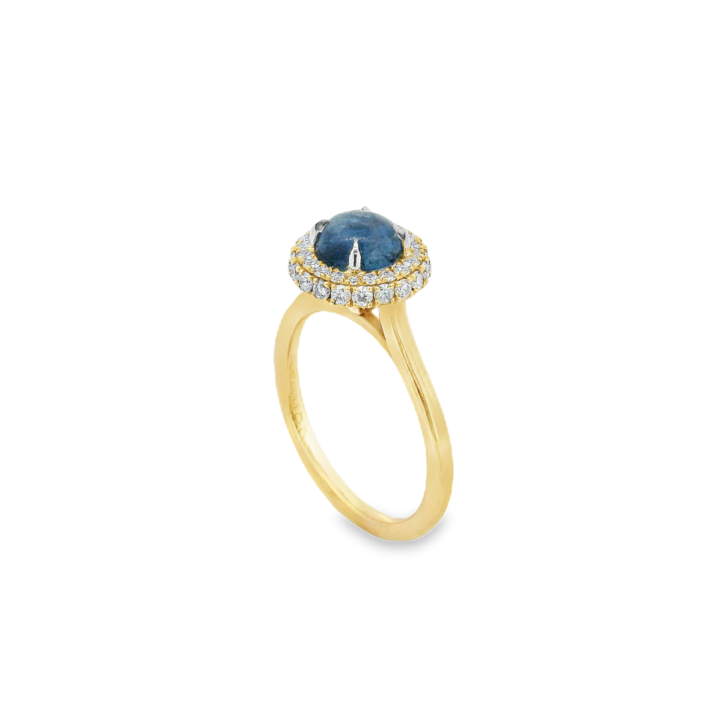 18K Yellow Gold Sapphire and Diamond Ring - 1.77ctw.