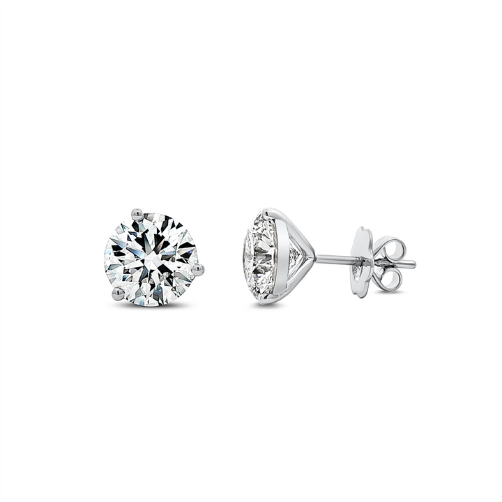 14K White Gold Lab Grown Diamond Stud Earrings – 5.16ctw.