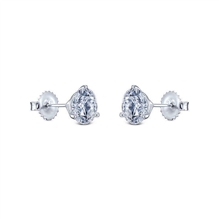 14K White Gold 1.50ctw Round Lab Grown Diamond Stud Earrings – VS, D