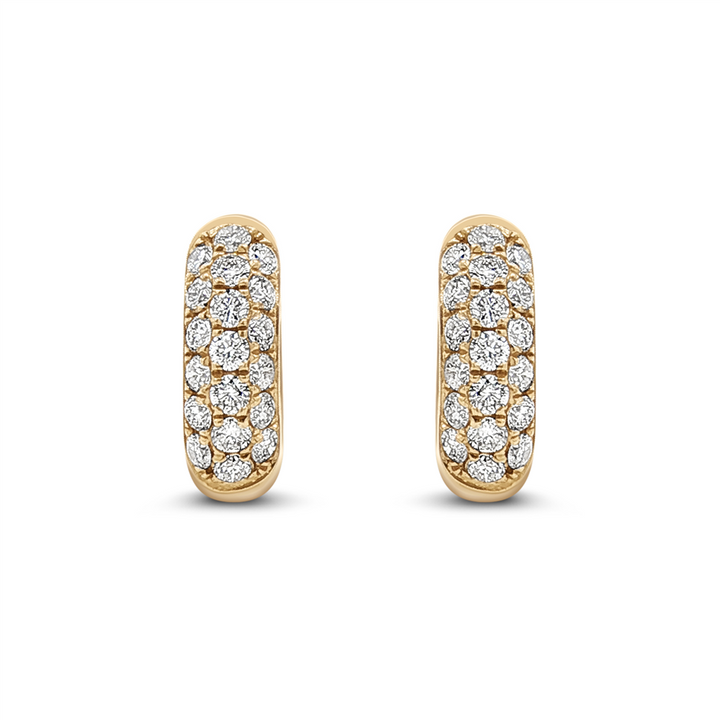 14K Yellow Gold 11x3.7mm Natural Diamond Huggie Earrings – 0.52ctw.