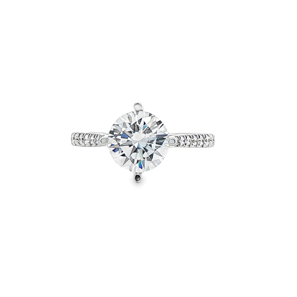 14K White Gold Lab-Grown Diamond Semi-Mount Engagement Ring – 0.34ctw.