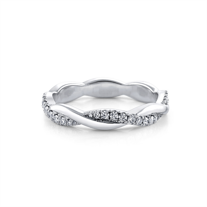 18K White Gold Diamond Wedding Band 0.28ctw.