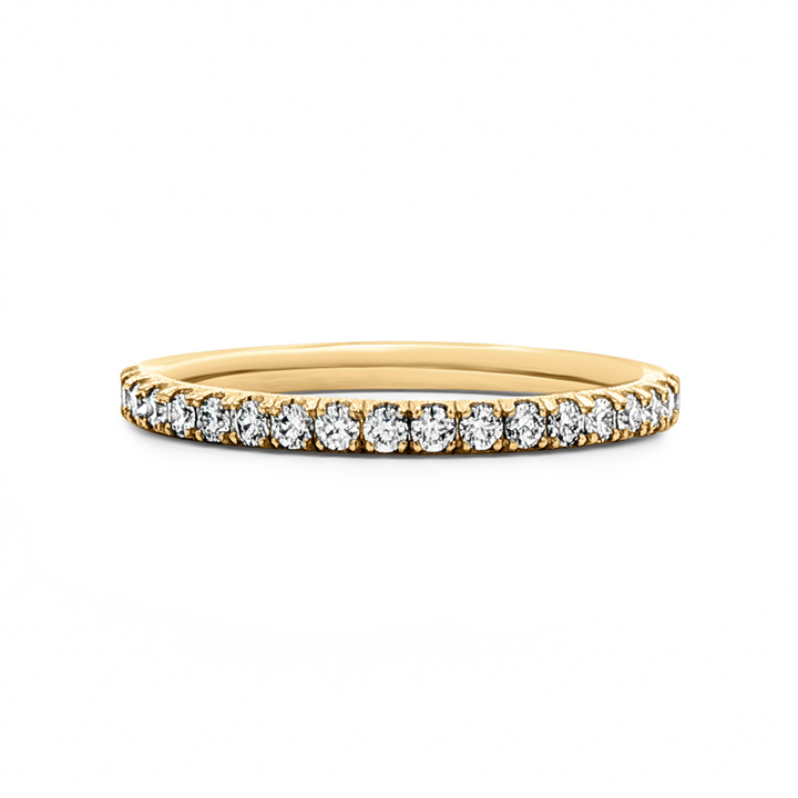 14K Yellow Gold Natural Diamond Half Eternity Band – 1.9mm, Size 6.5, approx. 0.27 CTW, 1.9g