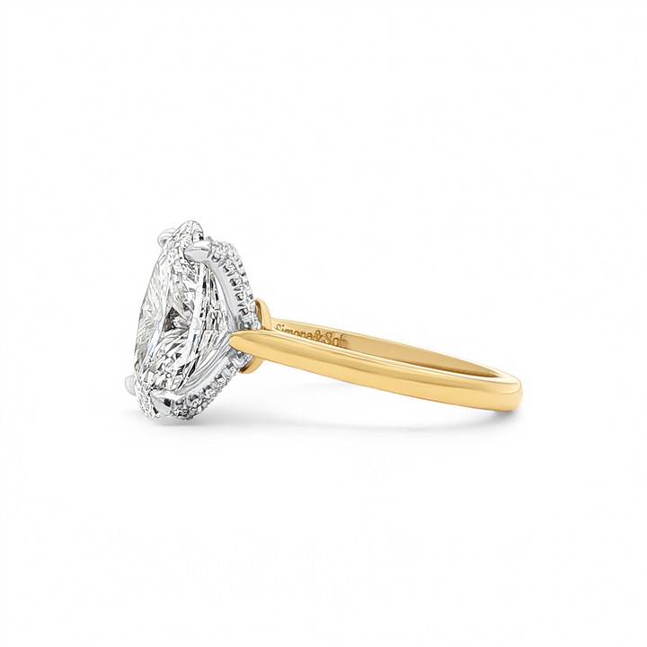 18K Yellow Gold & Platinum Natural Diamond Semi-Mount Engagement Ring