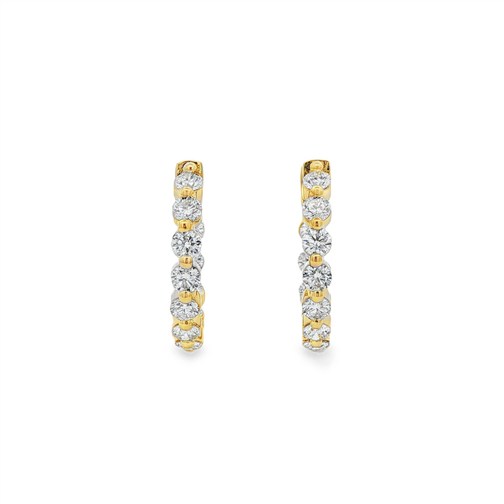 14K Yellow Gold Inside-Out Lab Diamond Hoop Earrings – 20x3mm, 1.97ctw, 4.8g