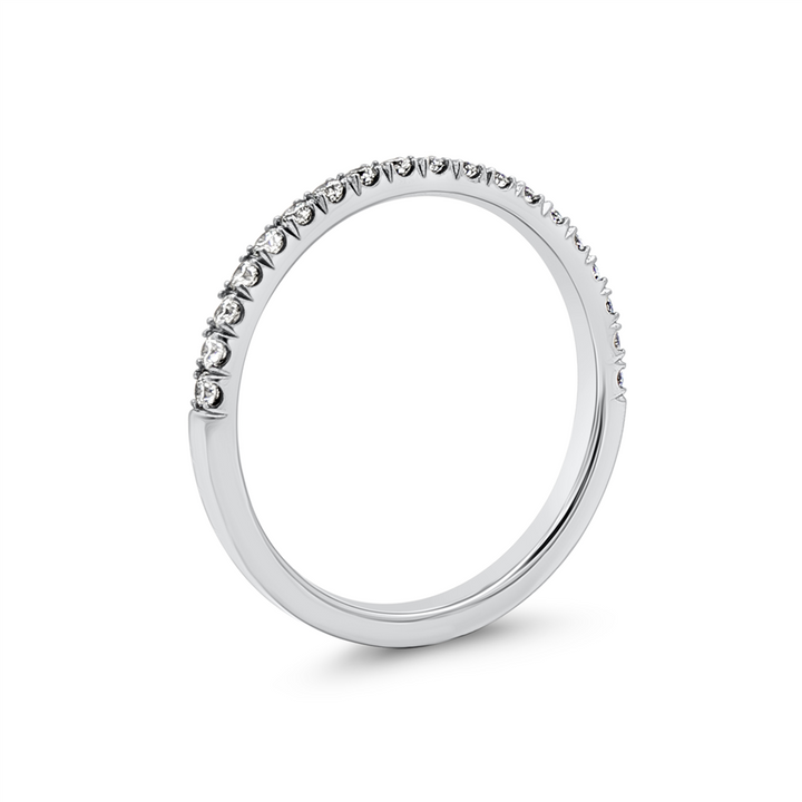 14K White Gold Natural Diamond Half Eternity Band – 1.9mm, Size 6.5, approx. 0.27 CTW, 1.8g