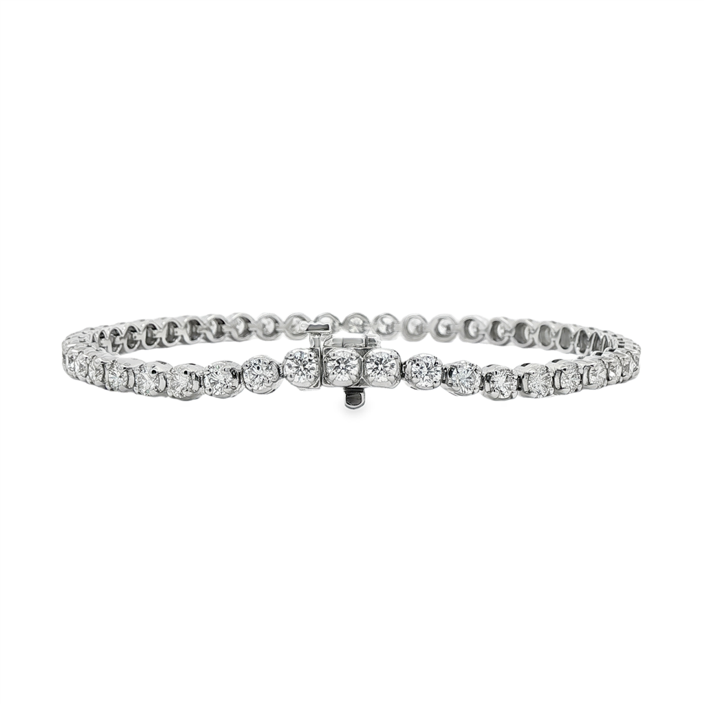 14K White Gold 3.7mm Natural Diamond Tennis Bracelet – 4.00ctw.