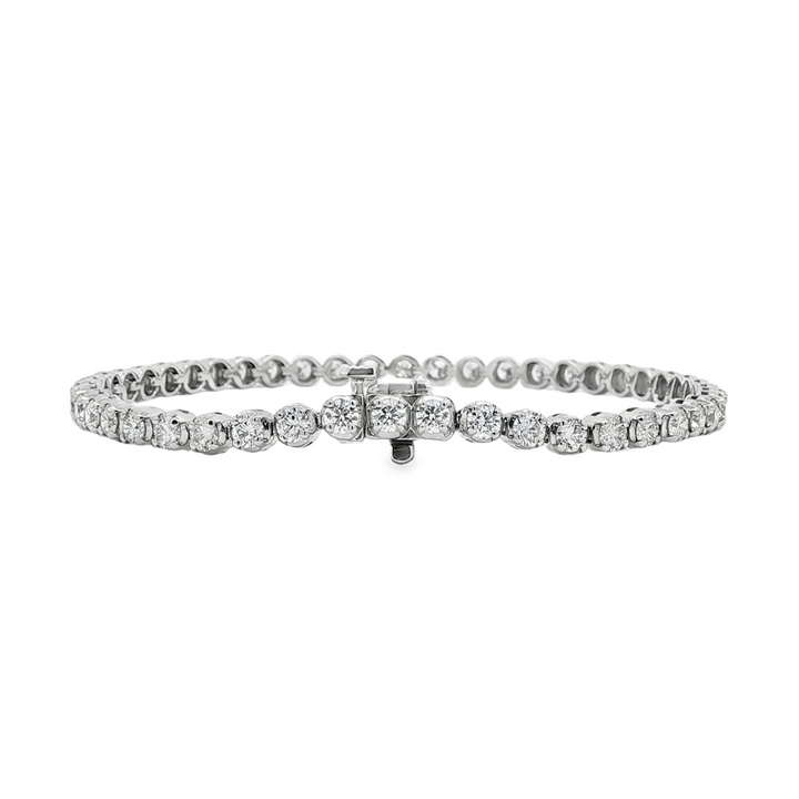 14K White Gold 3.7mm Natural Diamond Tennis Bracelet – 4.00ctw.
