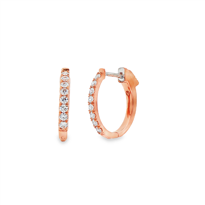 14K Rose Gold Natural Diamond 18.5mm Oval Hoop Earrings – 0.48ctw