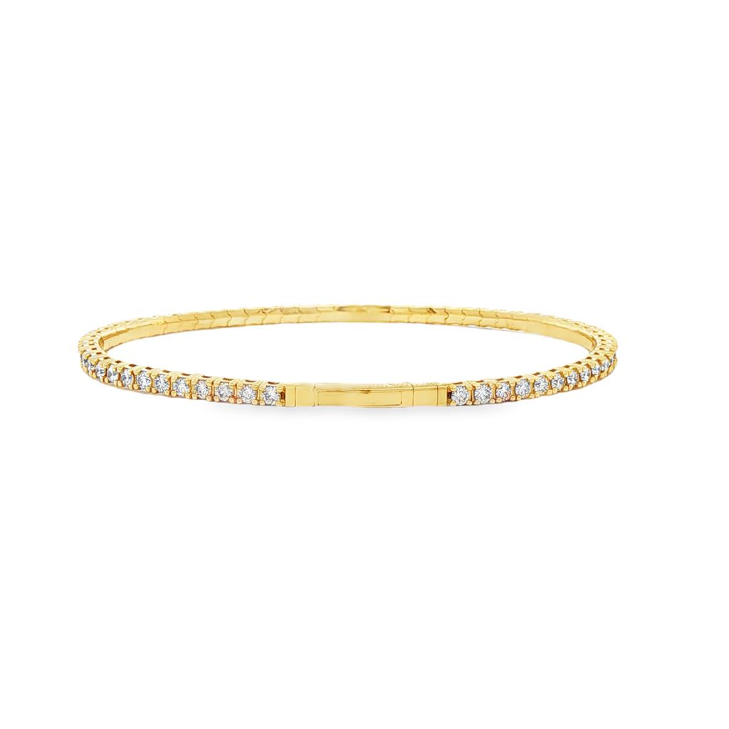 14K Yellow Diamond Flexi Bangle – 2.5mm, 2.00ctw, 7.5g