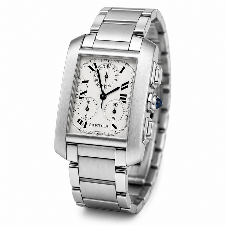 28mm Stainless Steel Cartier Française Chronograph Quartz Watch – Ref. 2303