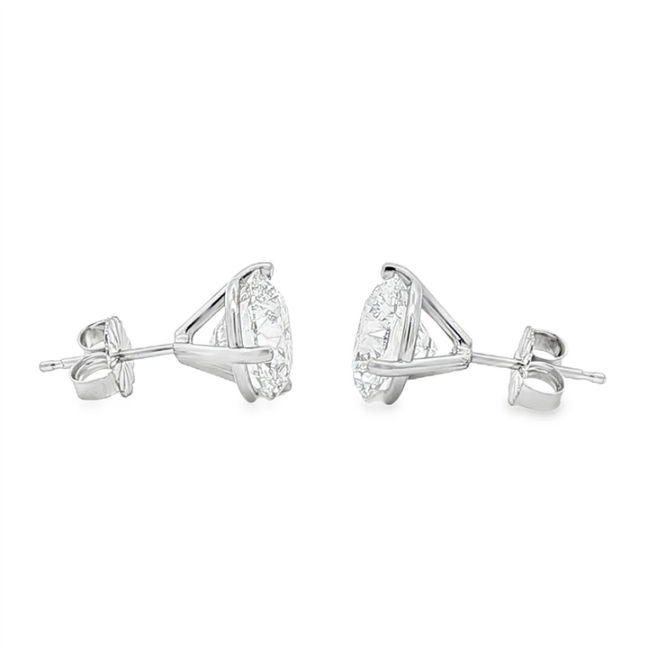 14K White Gold Lab Diamond Stud Earrings – 5.14ctw, VVS2-E