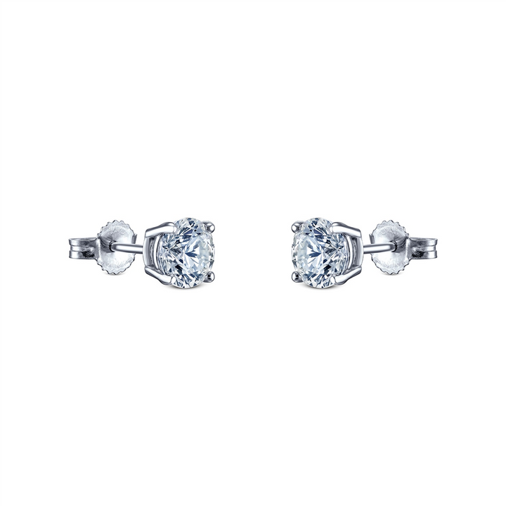 14K White Gold Natural Diamond Studs - 0.80ctw.