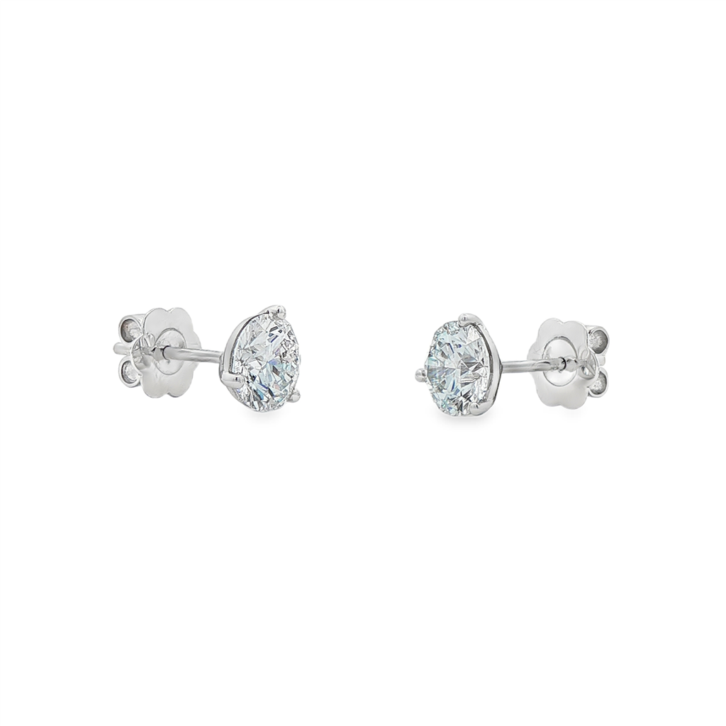 14K White Gold Lab Grown Diamond Stud Earrings – 2.00ctw.