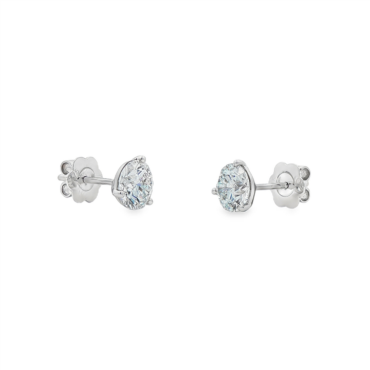 14K White Gold Lab Grown Diamond Stud Earrings – 2.00ctw.