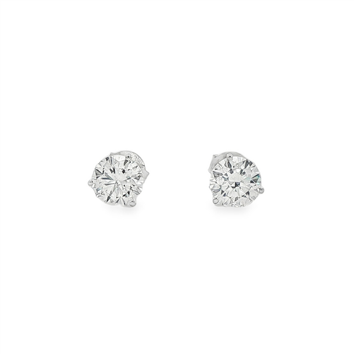 14K White Gold Lab Grown Diamond Stud Earrings – 2.00ctw.