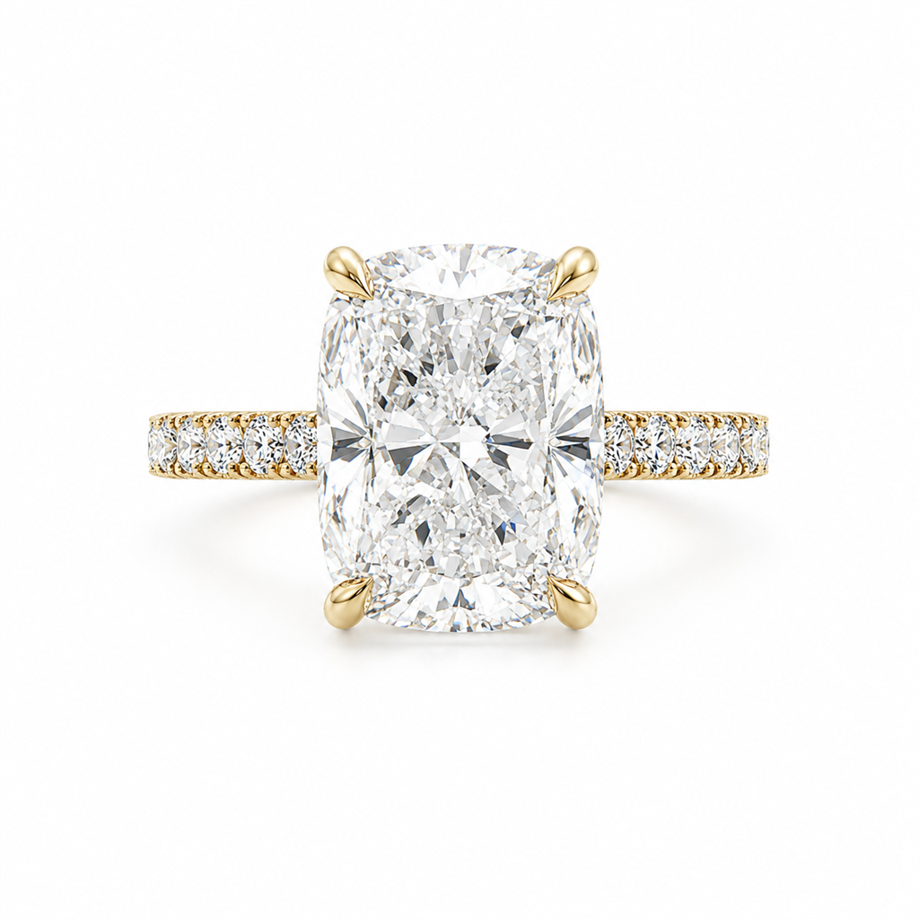 14K Yellow Gold Lab-Grown Diamond Semi-Mount Engagement Ring – 0.69 CTW