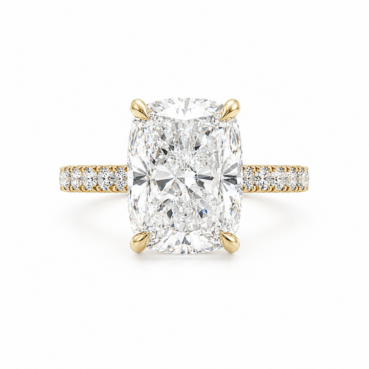 14K Yellow Gold Lab-Grown Diamond Semi-Mount Engagement Ring – 0.69 CTW