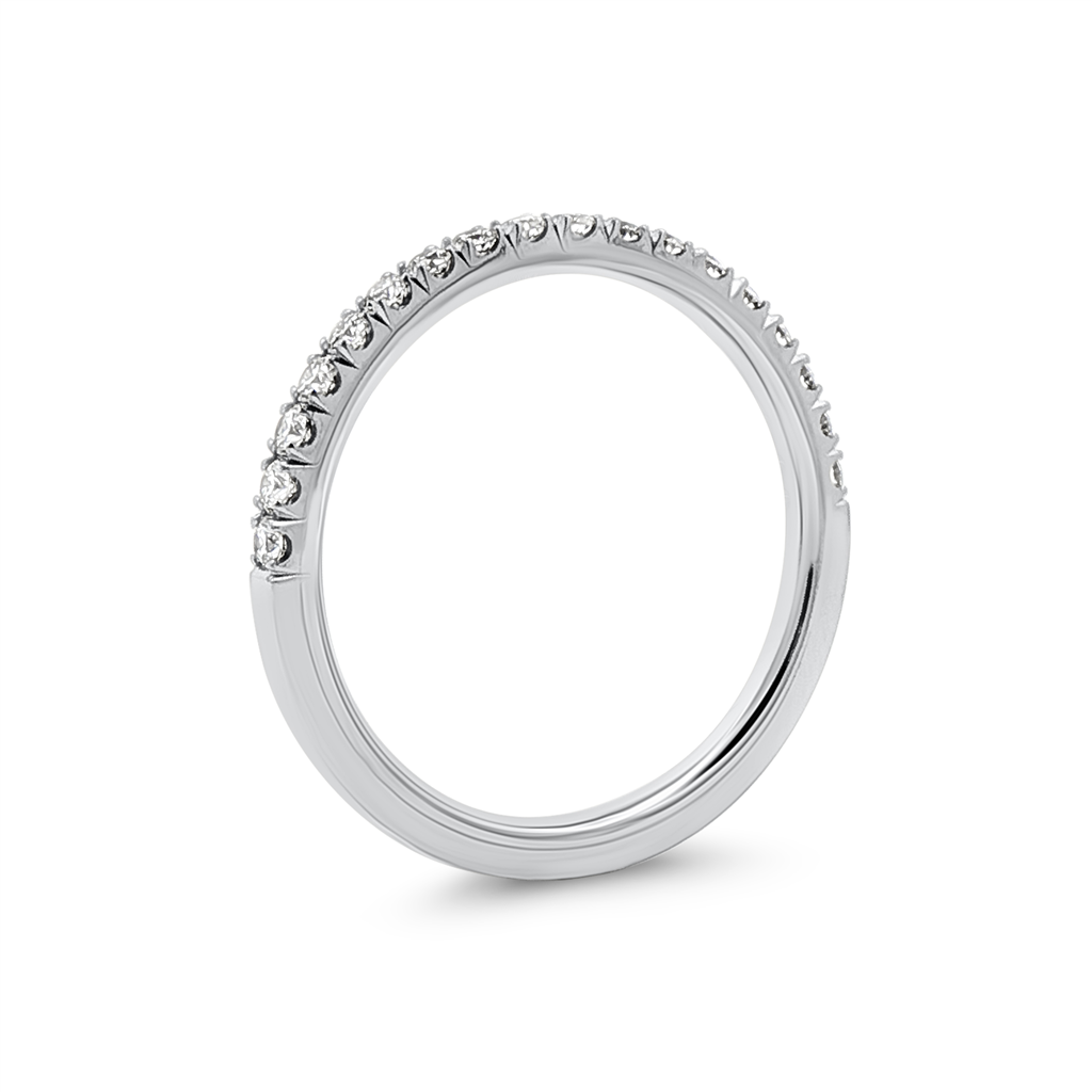 14K White Gold Lab-Grown Diamond Half Eternity Ring – 2mm, Size 5