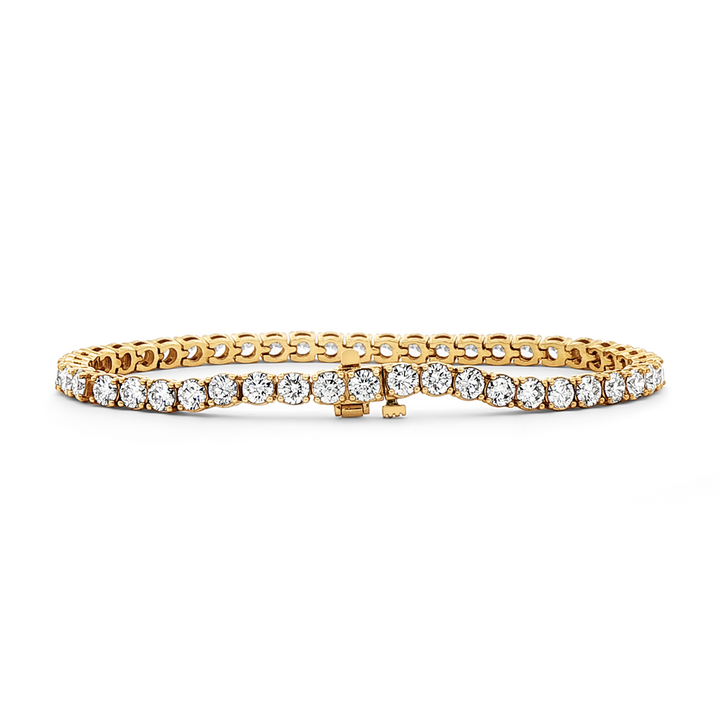 14K Yellow Gold 3.9mm Lab Grown Diamond Tennis Bracelet – 7.32ctw.
