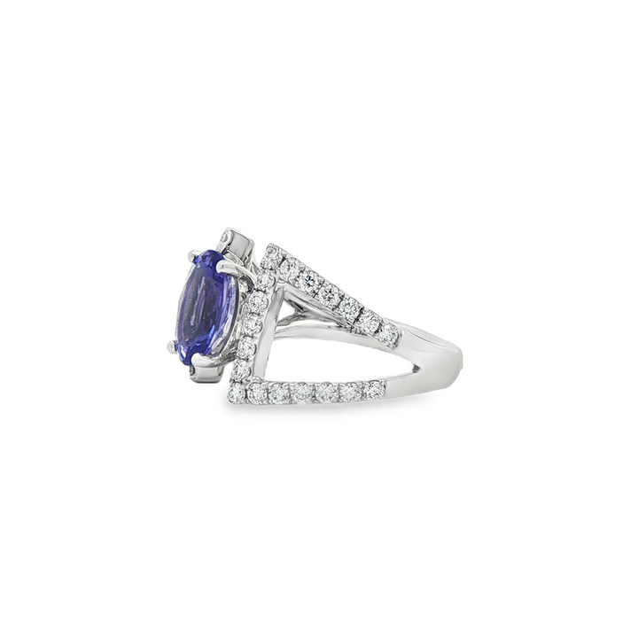 Platinum Tanzanite & Diamond Ring – 1.89ct Tanzanite, 0.74ctw Diamonds