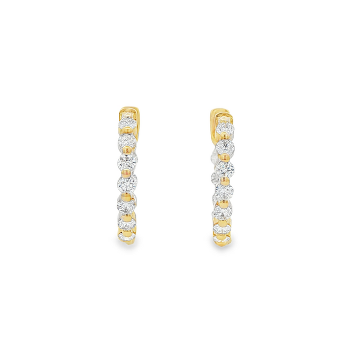 14K Yellow Gold Inside-Out Lab Diamond Hoop Earrings – 1.23ctw.