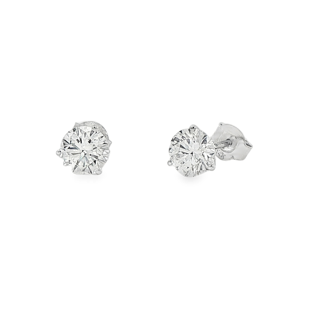 14K White Gold Lab Grown Diamond Stud Earrings – 2.00ctw.