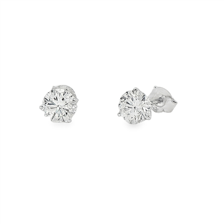 14K White Gold Lab Grown Diamond Stud Earrings – 2.00ctw.