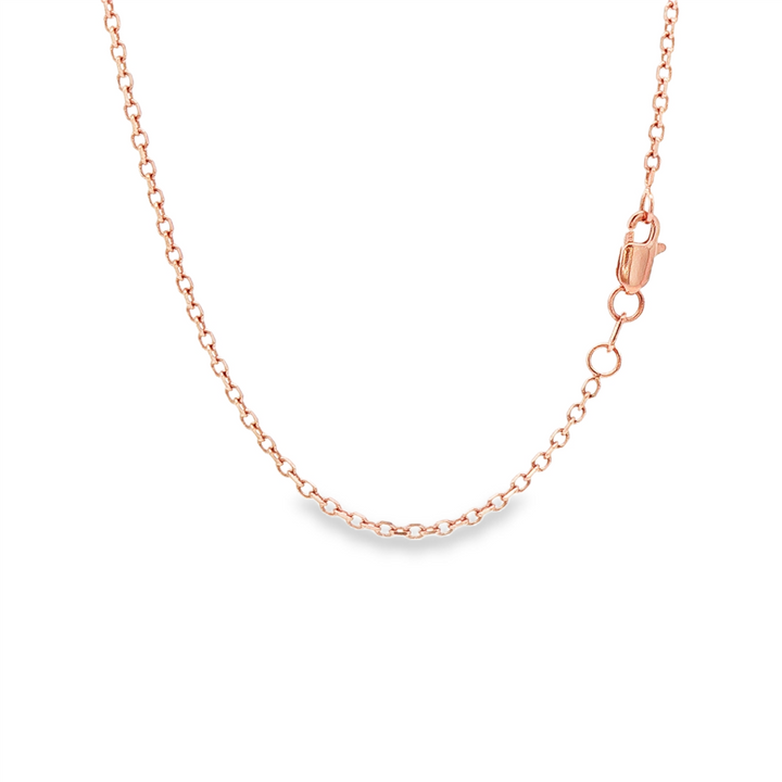 14K Rose Gold 1.3mm Diamond-Cut Rolo Chain - 20"